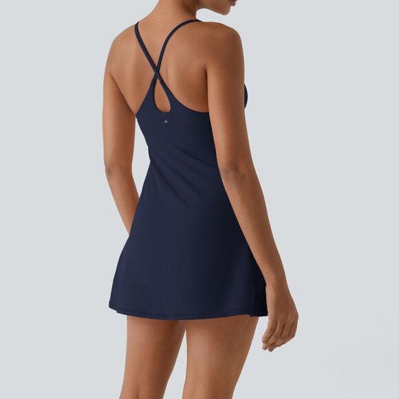 NWT Navy Blue Halara Easy Peezy Dress (Regular Length) - Picture 4 of 8